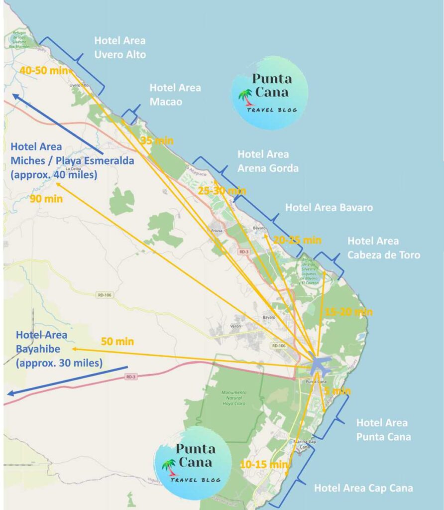 The Map of Punta Canas Resorts in 2025