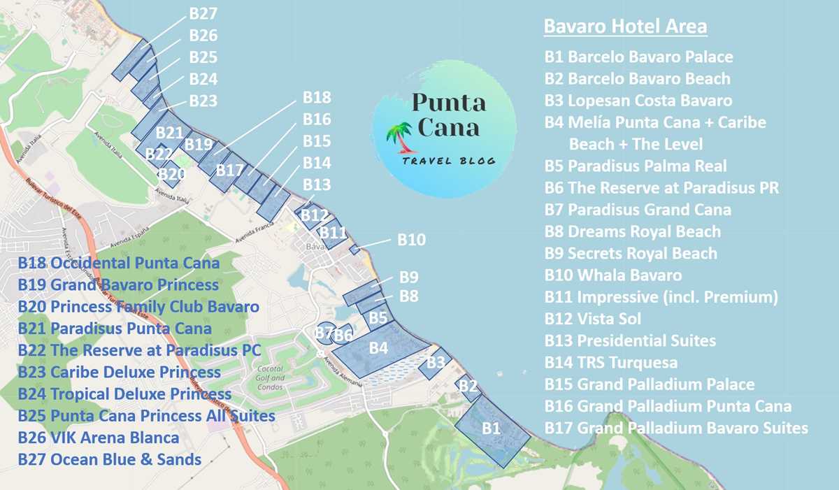 Punta Cana Map a helpful and detailed map of Punta Cana’s Resorts