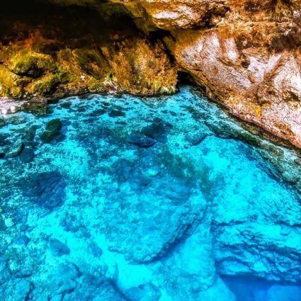 The Hoyo Azul at Scape Park Cap Cana, a crystal-clear freshwater lagoon