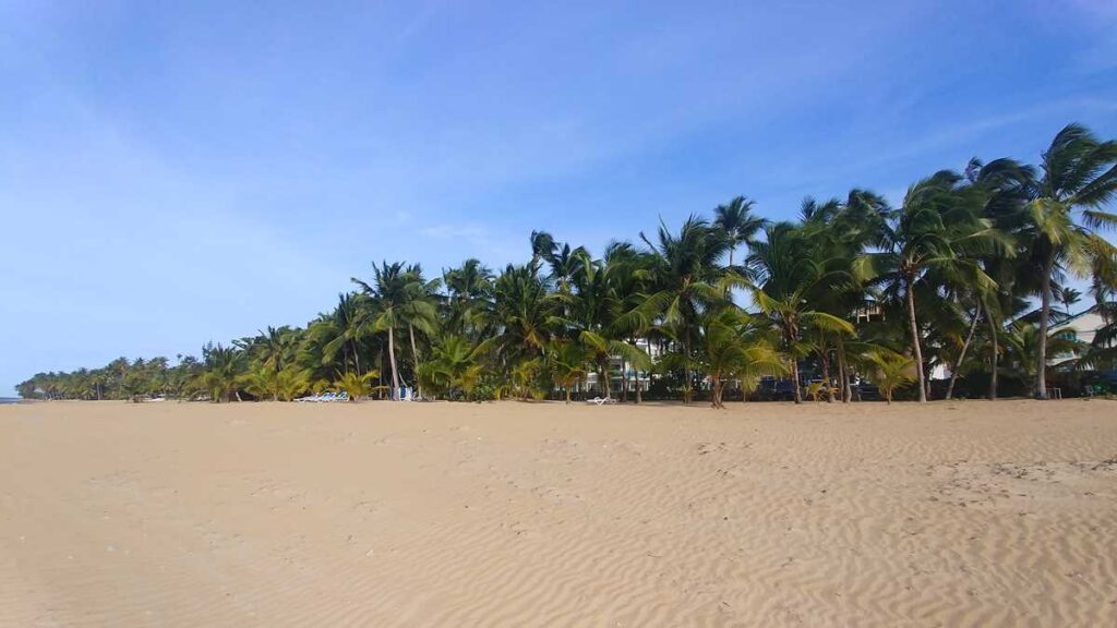 The beach of Playa Las Ballenas in the center of Las Terrenas