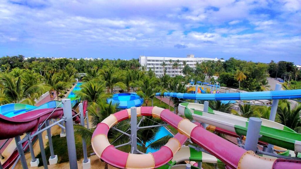 The water park Splash Water World at RIU resorts Punta Cana